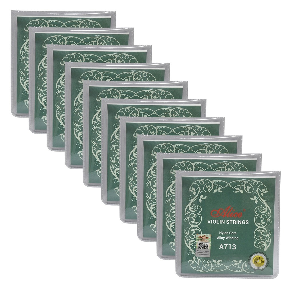 10Sets Alice Violin Strings Nylon Core Alloy Winding 4/4 A713