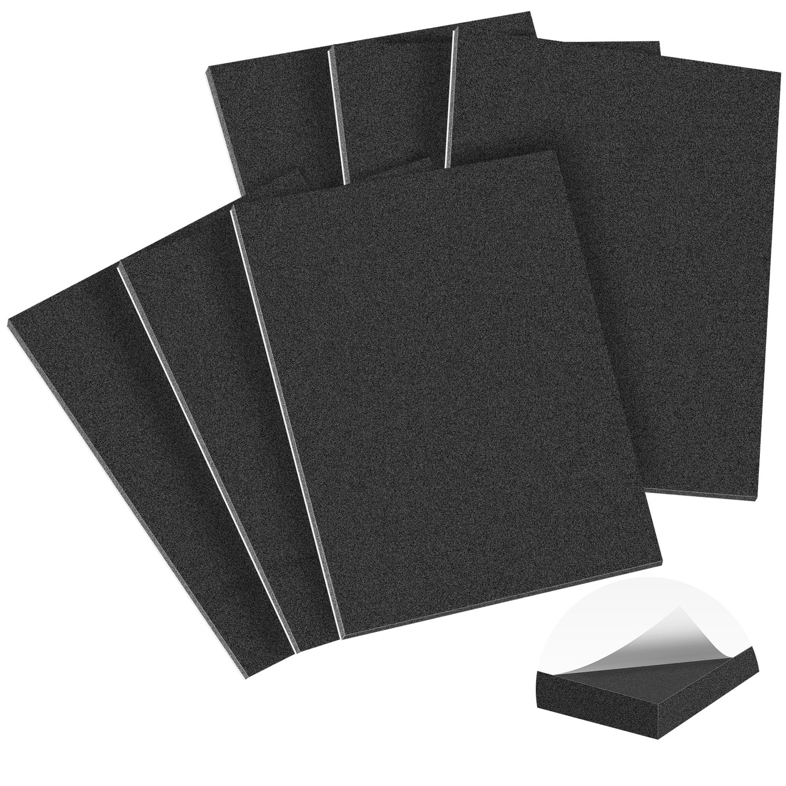 MYFAMIREA 6 PCS Adhesive Foam Padding Sheets Closed Cell Self 12 x 8 x 1/8 IN