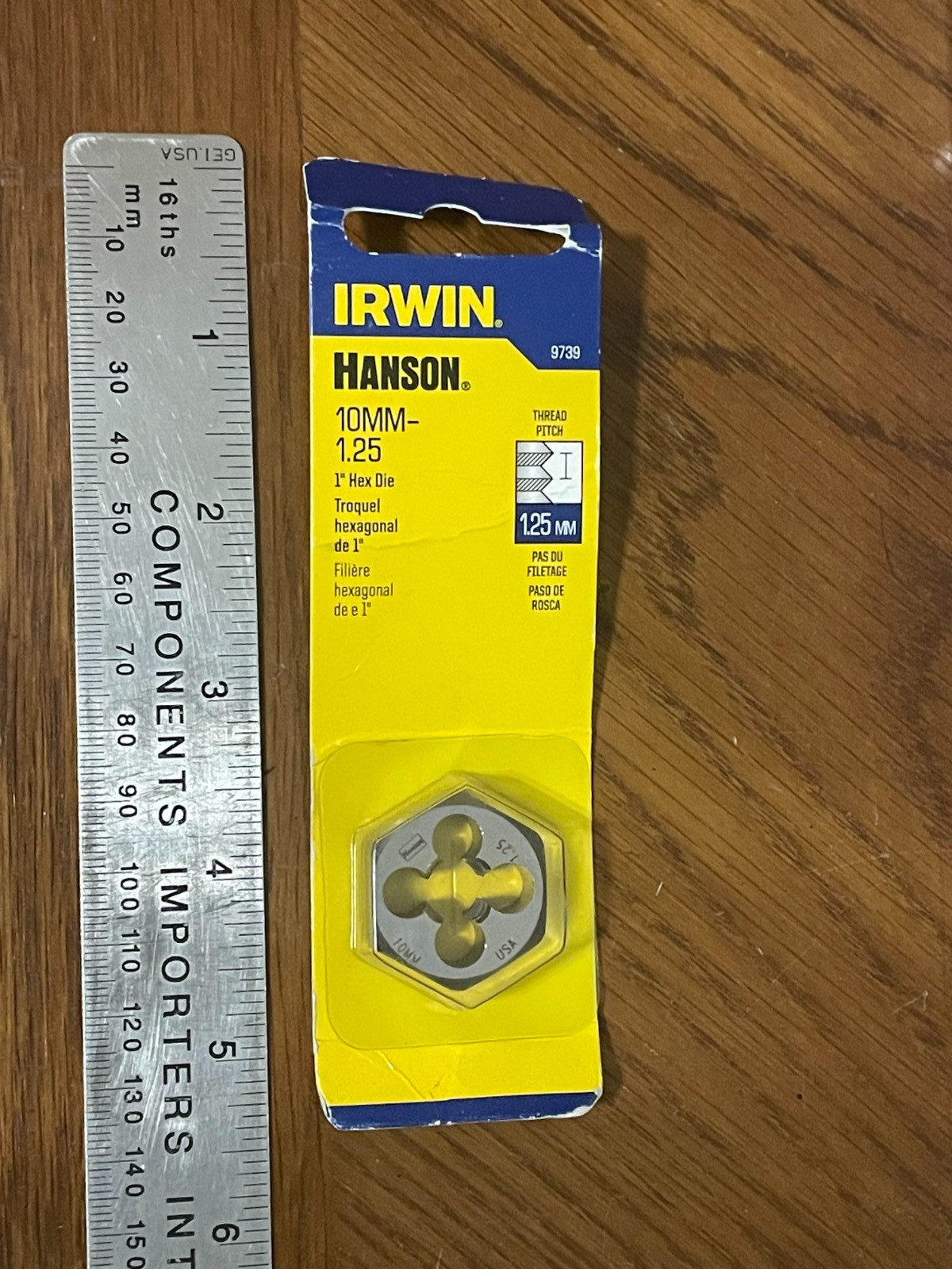M10 X 1.25 Metric 1" Hex Die Irwin Hanson 9739 10MM Carbon Steel