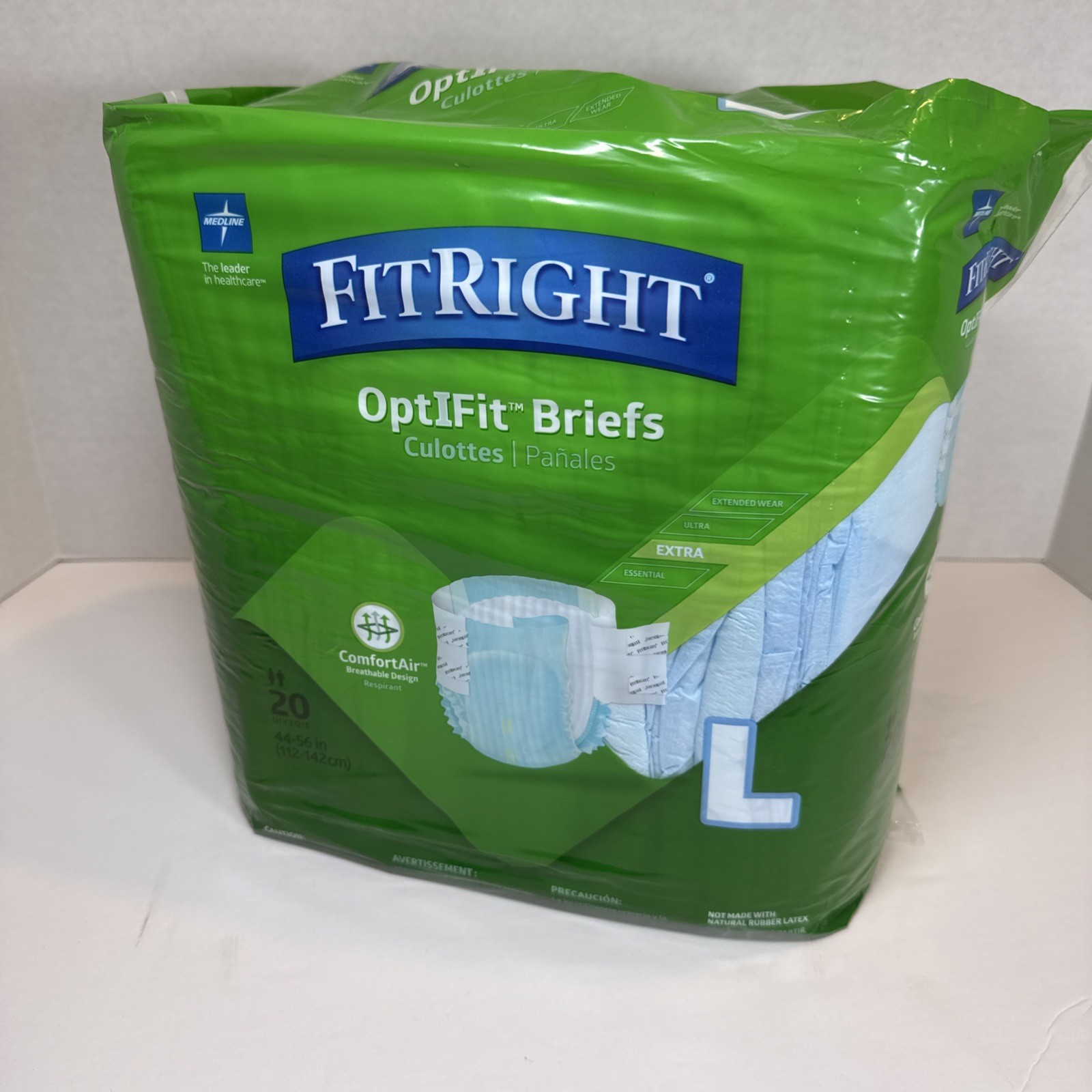 20 Count Large FitRight Ultra Adult Diapers Incontinence Briefs with Tabs L
