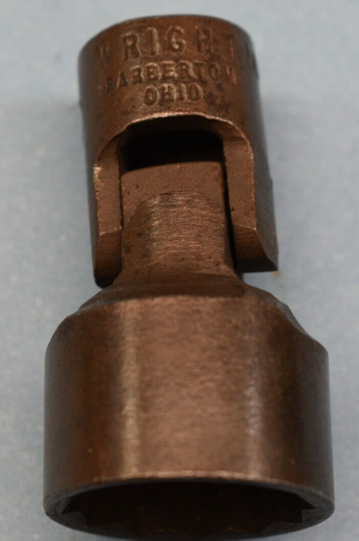 Vintage WRIGHT TOOLS ~ MU-57 ~3/4" Swivel Socket 12 Point 3/8 Drive Date Code AC
