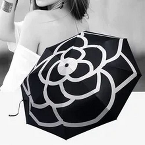 Women Automatic Umbrella Aluminum Alloy Durable Three Folding Flower Rain Gift