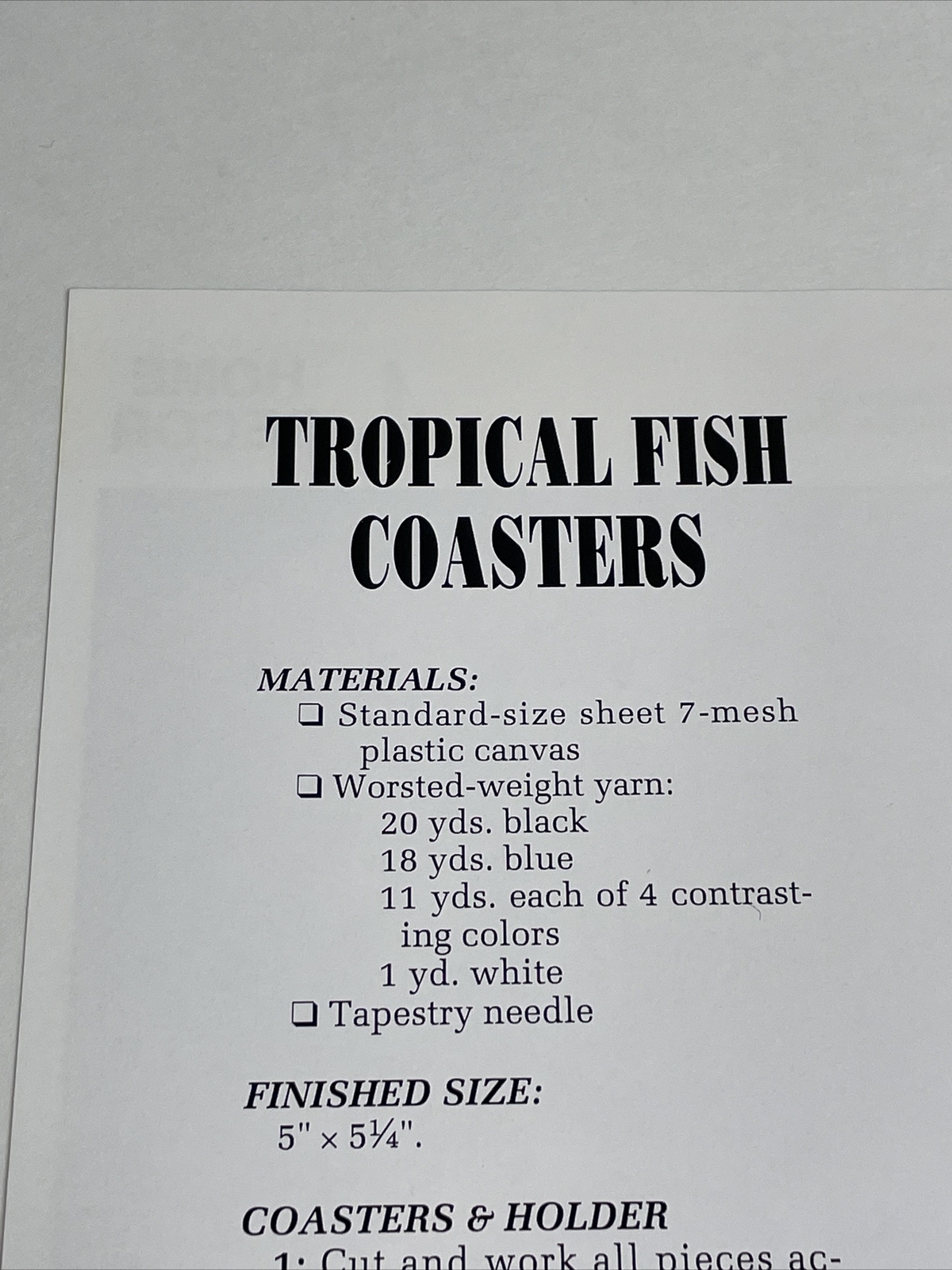 Tropical Fish Set Coasters Annie's Plastic Canvas Pattern