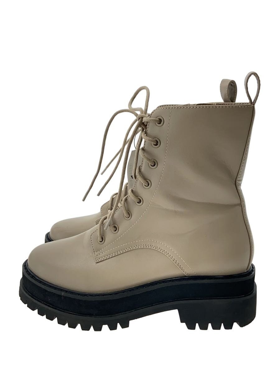 Snidel 22Aw/Vibram Sole/Lace Up Boots/22.5Cm/Beg/ Leather/Swgs225602 3544
