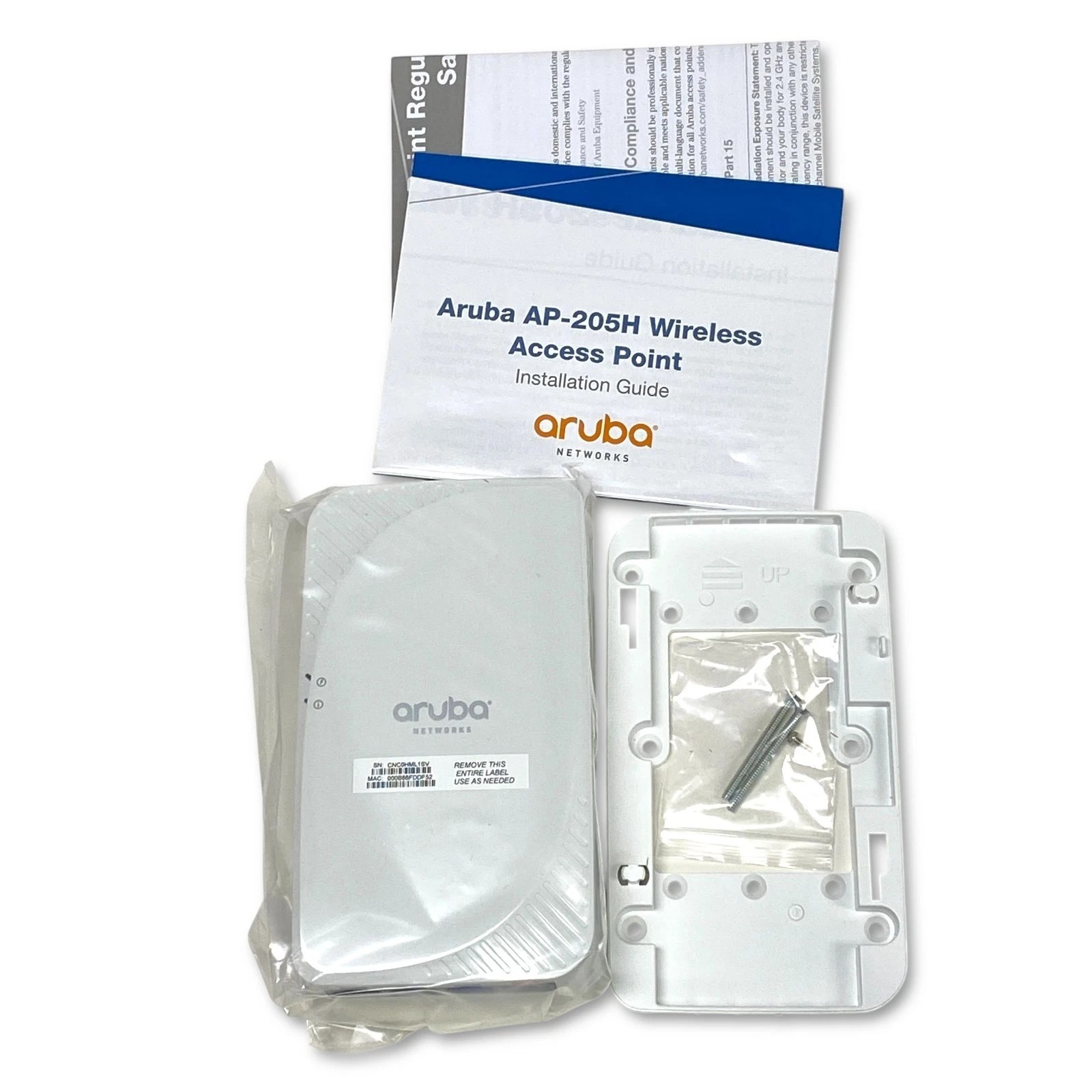 NEW Aruba Network APINH205 Wireless Access Point w/ Guide, Mounting Bracket