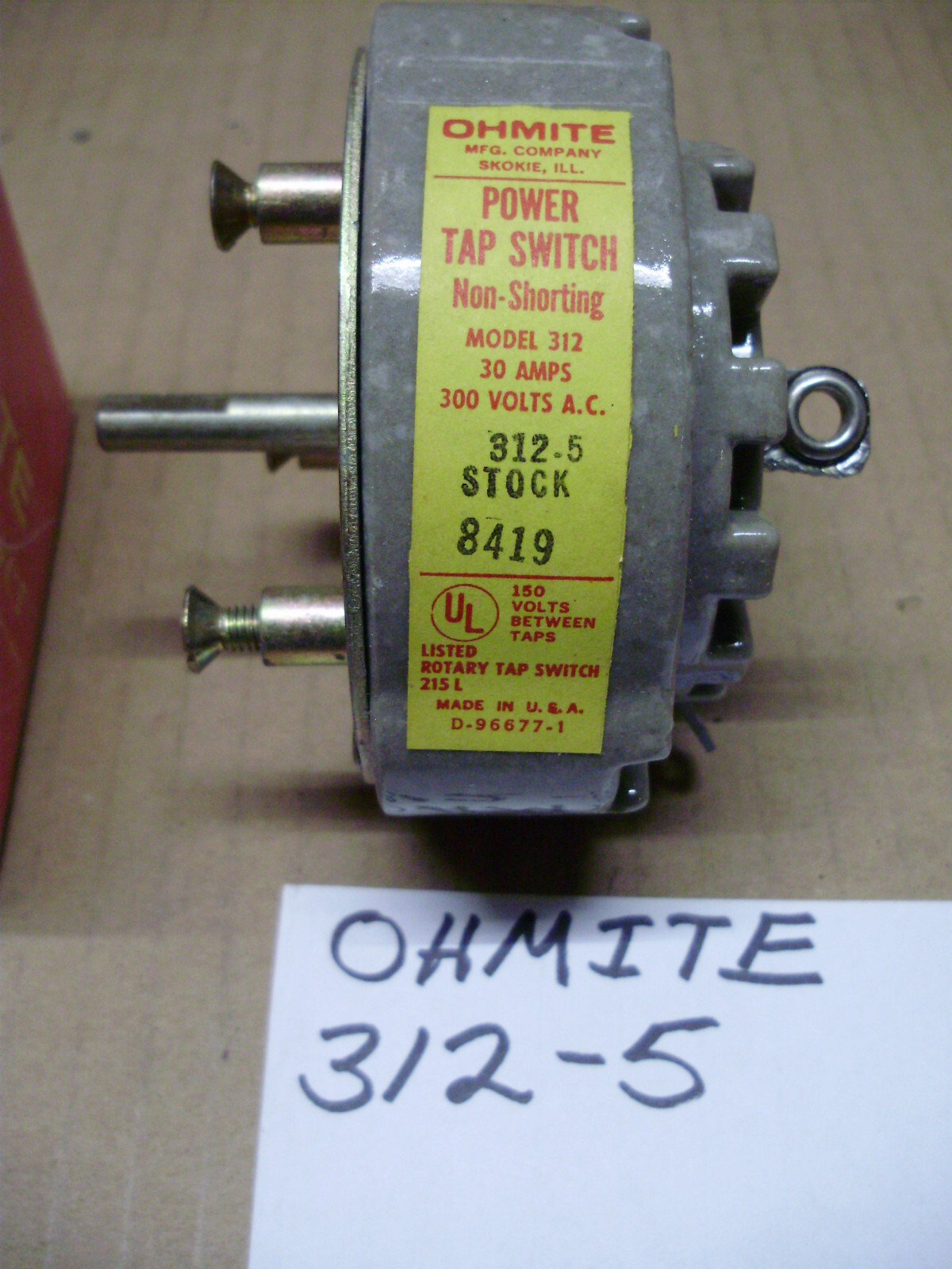 Arrow-Hart Ohmite Heater, Tap Switch, Rheostat