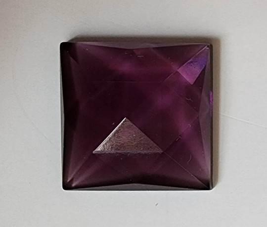 Square Faceted Jewels- German Made- Trans Amethyst- Multiple Sizes  Stained Glas
