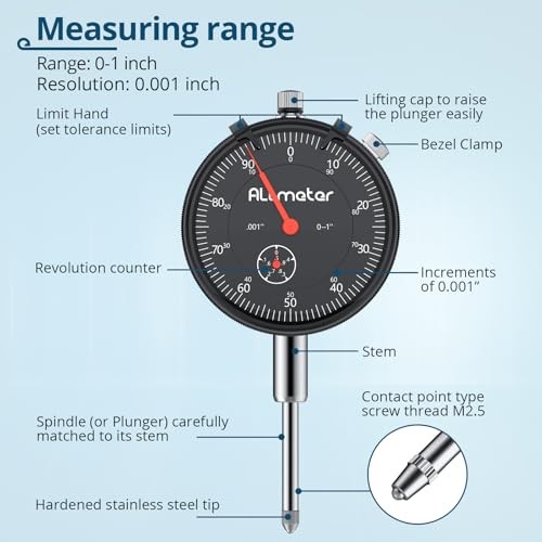 Dial Indicator Magnetic Base Set (132lbs/60kg Tensile Force) 0 Mechanical Dial