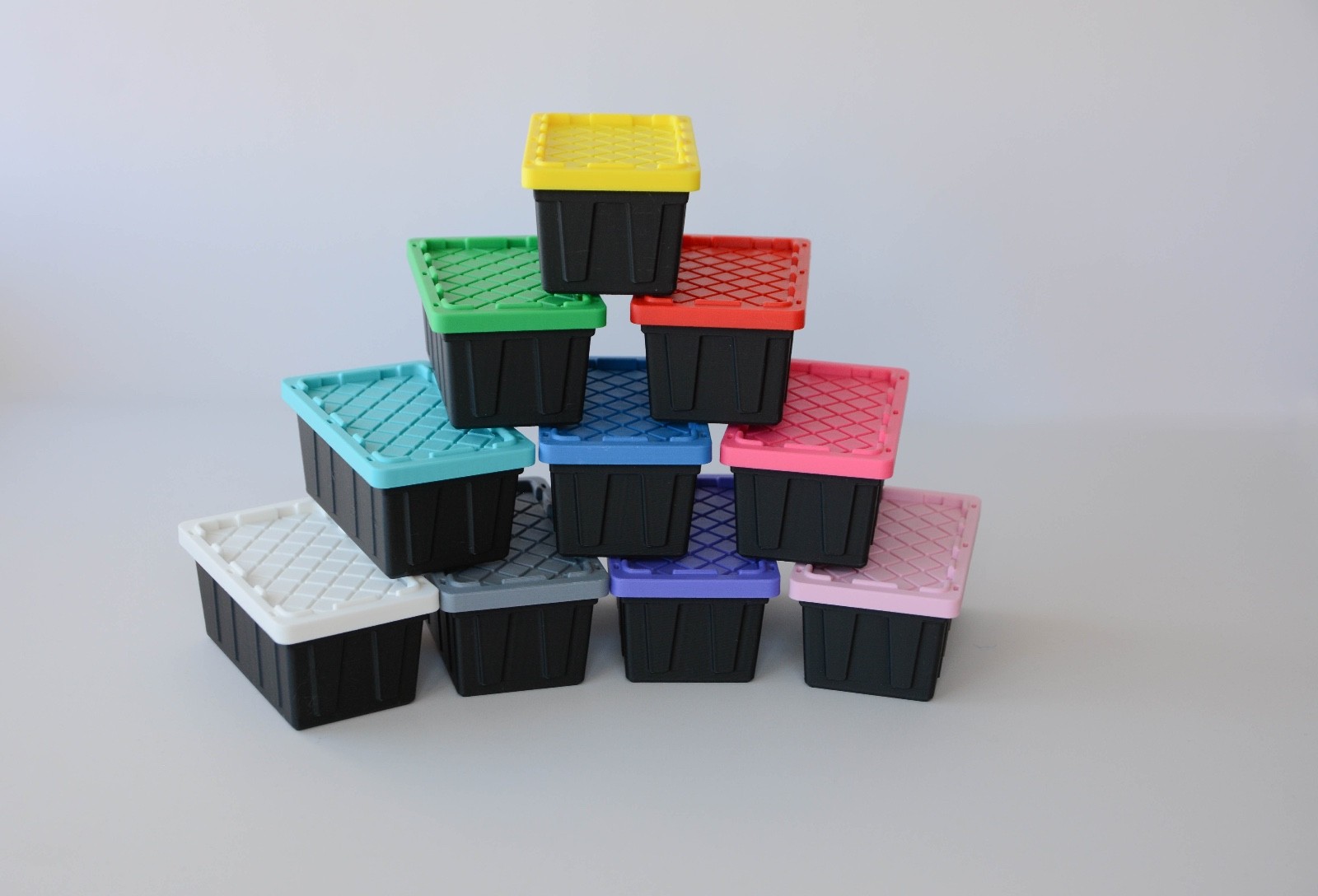 Mini Storage Tote *CUSTOM COLOR* with Snap-On Lid | 3D Printed Colored Mini Bin