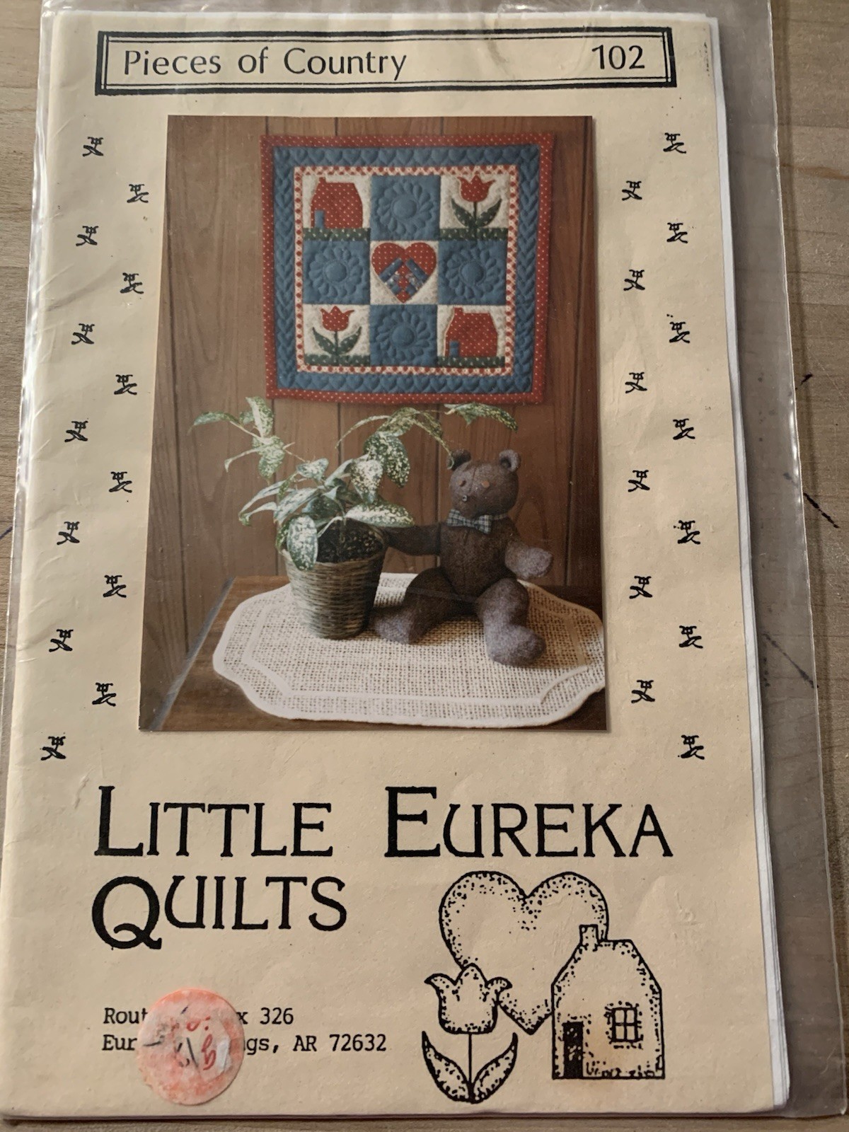 ‘Pieces Of Country’ 16” X 16” Wallhanging Sampler Pattern 1988 By Little Eureka