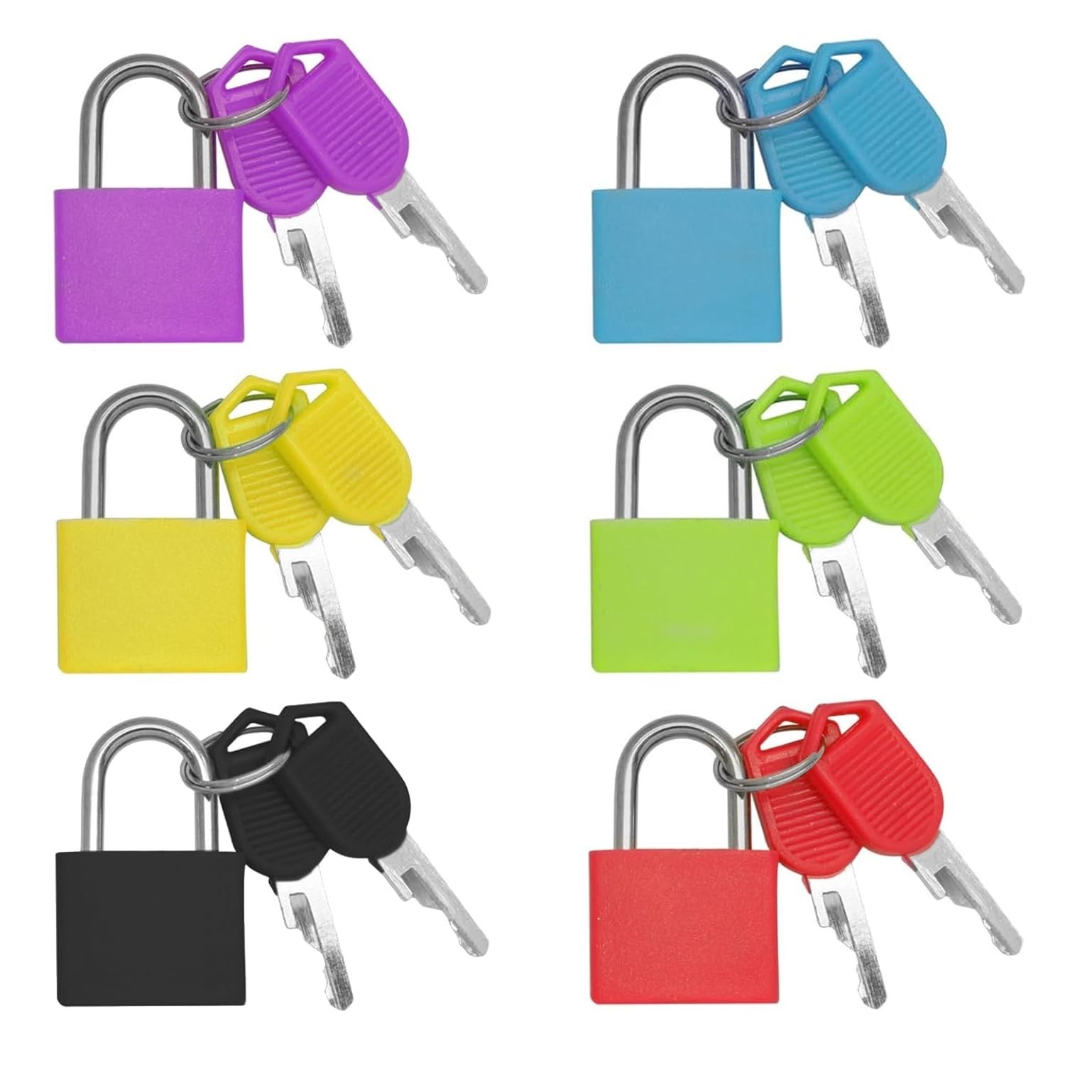 6 Pcs Small Padlock Suitcase Locks with Keys for Office School Locker Backpacks