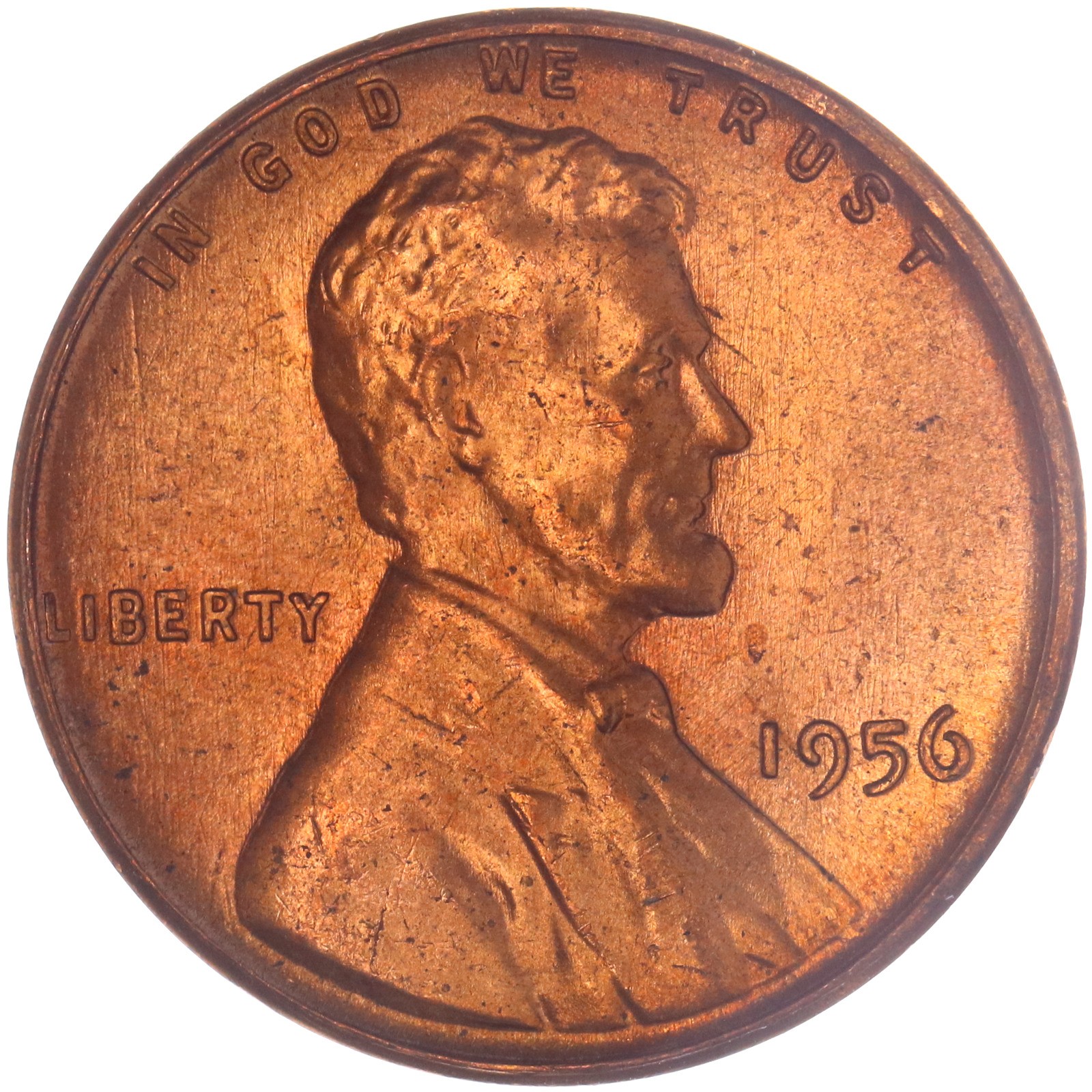 1956 (P) Lincoln Wheat Cent BU Penny US Coin
