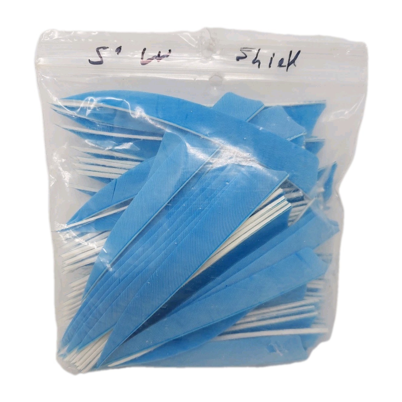 76 Count Archery Arrow Feathers 5" Left Wing: Shield Sky Blue