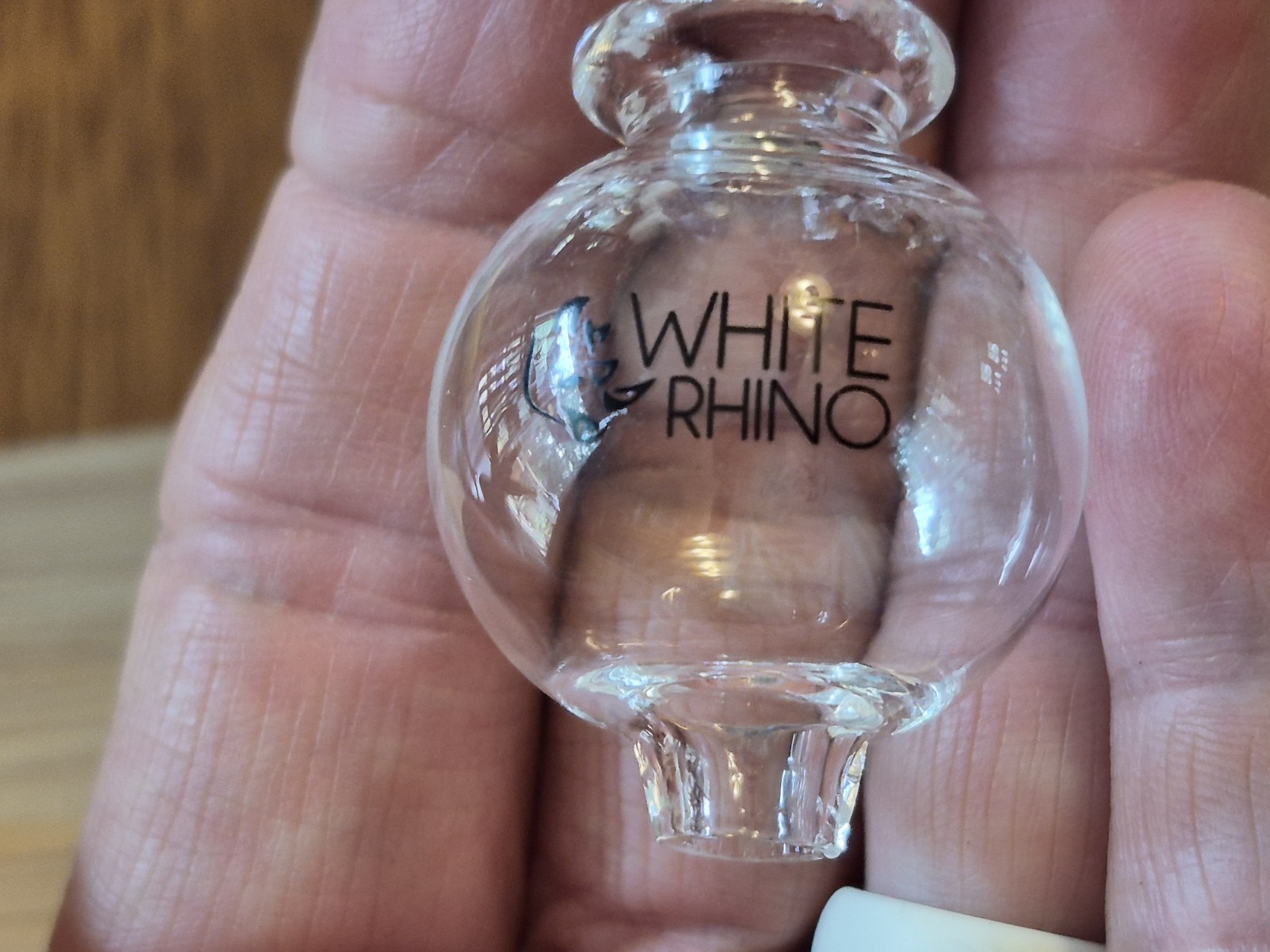 White RHINO Glass Carb Cap