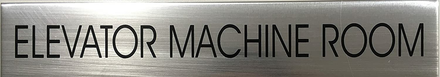 ELEVATOR MACHINE ROOM SIGN - Delicato line (BRUSHED ALUMINUM) ref1020-REF24-1027