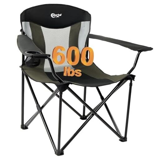 Oversized Camping Chair - Big & Tall Folding - Portable Lawn - 1 Pack