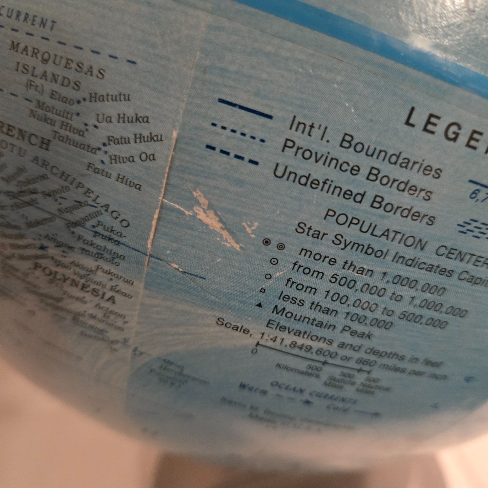 Globemaster Scanglobe Type-Y 12 Inch Diameter Globe World Map Plastic Base & Arm