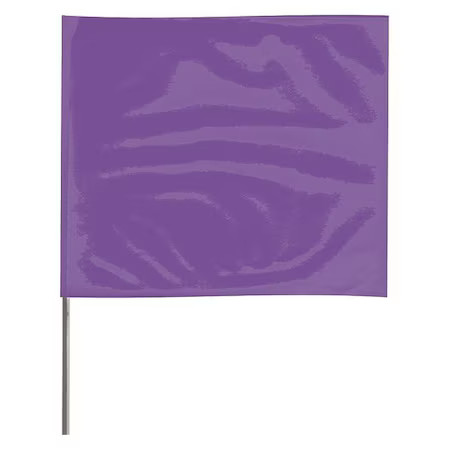 Zoro Select 4515Pp-200 Marking Flag, Vinyl, 15" Wire Staffs, Blank, 15" L.,