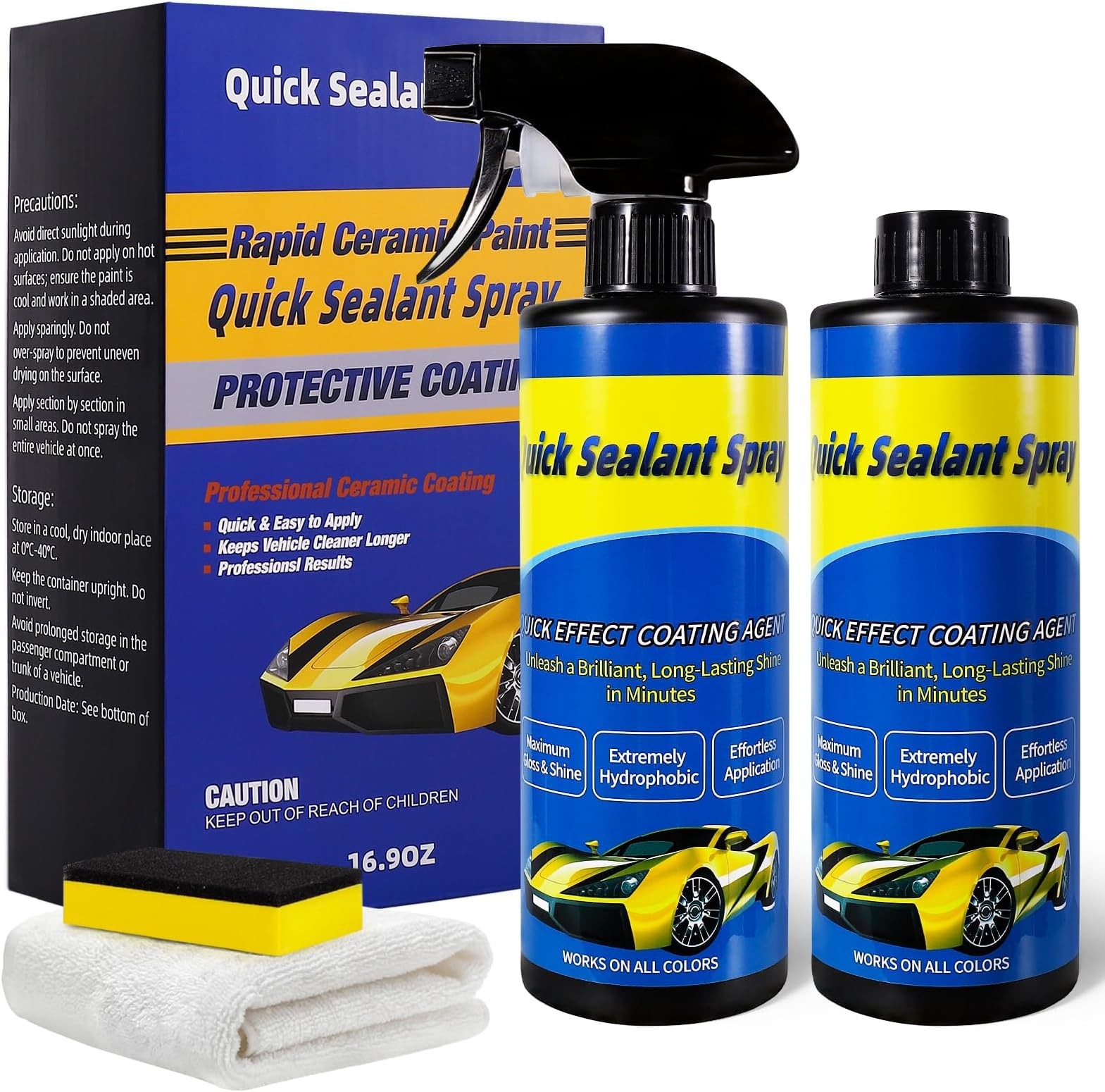 2 Pcs Ceramic Coating for Cars: Quick Effect Coating Agent for Maximum Gloss ...