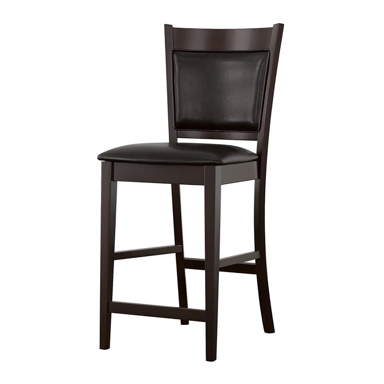 Black and Espresso Upholstered Counter Height Stools