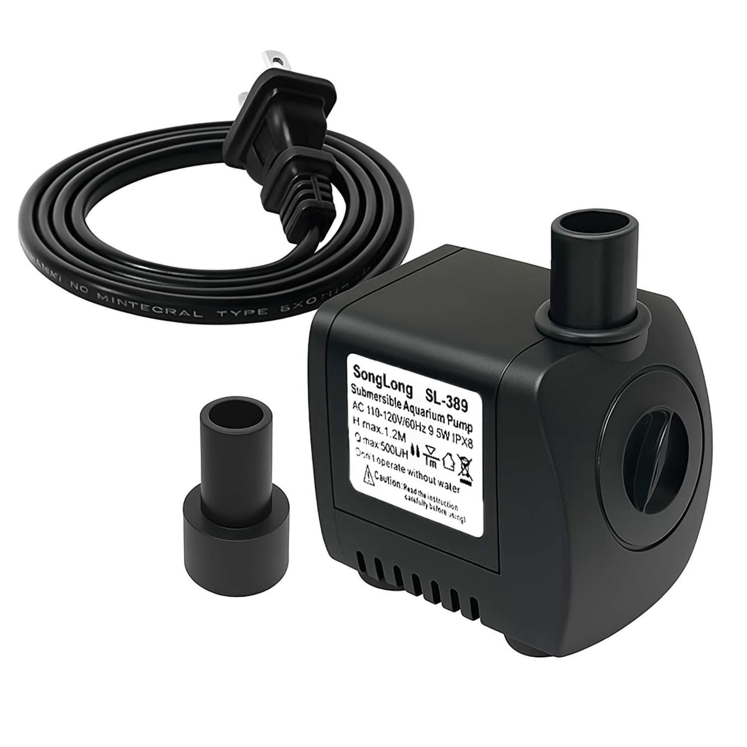 Submersible Water Pump 130GPH UltraQuiet Fountain Pond Aquarium 4ft Lift