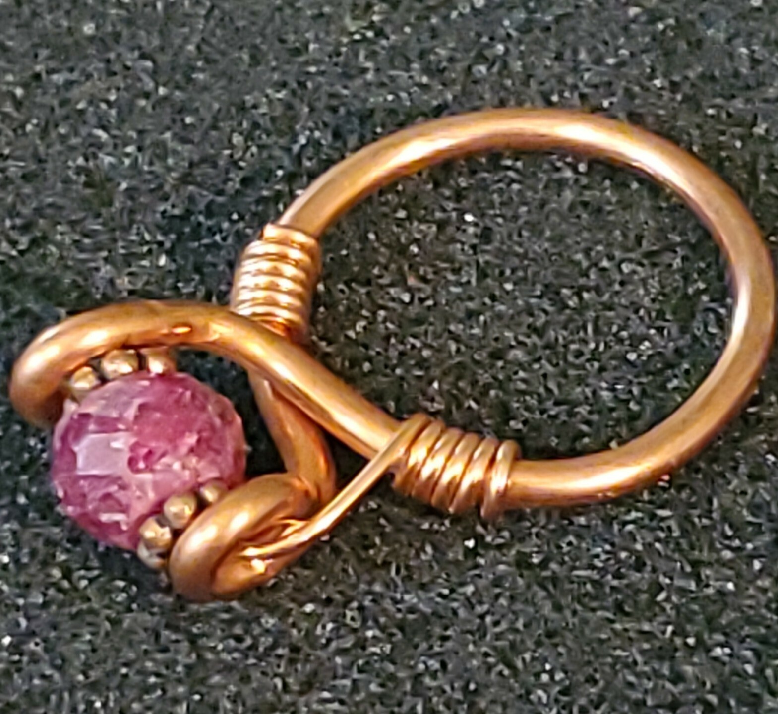 ENERGIZING Ruby and Copper RING size 8.5 elegant HANDCRAFTED UNIQUE Paleo style