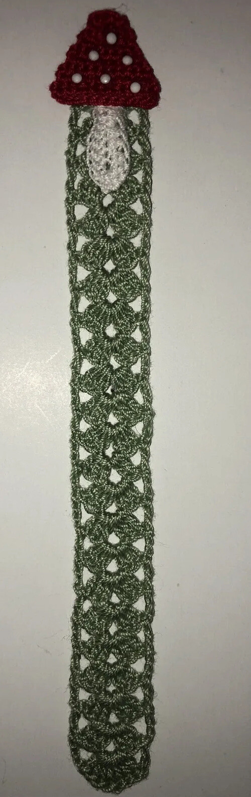 Crocheted Mushroom Bookmark