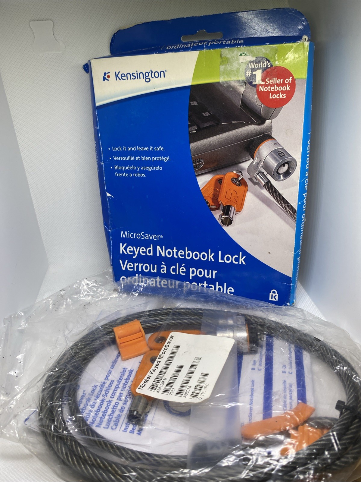 Kensington Micro Saver Keyed Laptop PC Computer Lock Master Key K64068F Lot Of 2