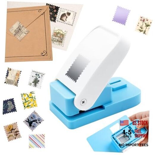 Stamp Puncher 1X0.8inch Rectangular Postage Stamp Punch Lever Action Stamps