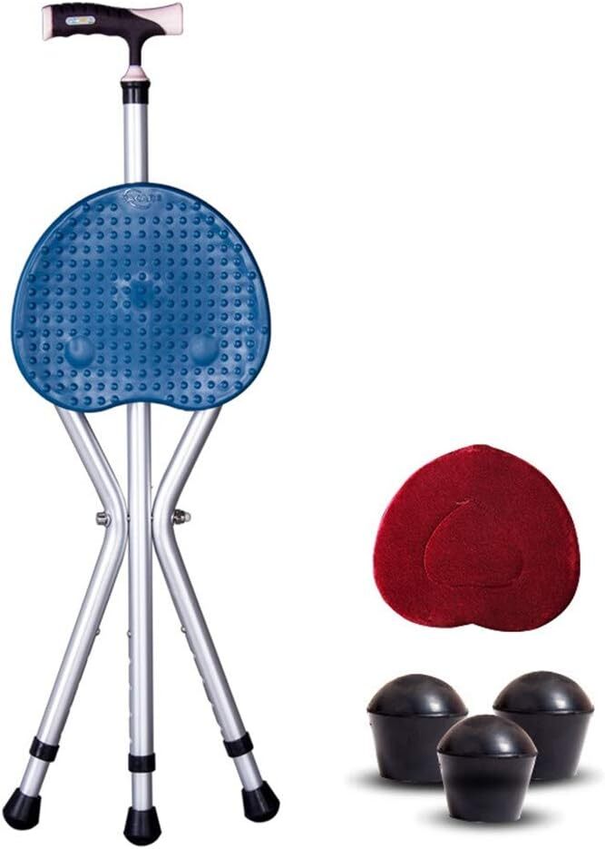 Combo De Asiento De Baston Plegable, Taburete De Baston Portatil De 400 Libra...