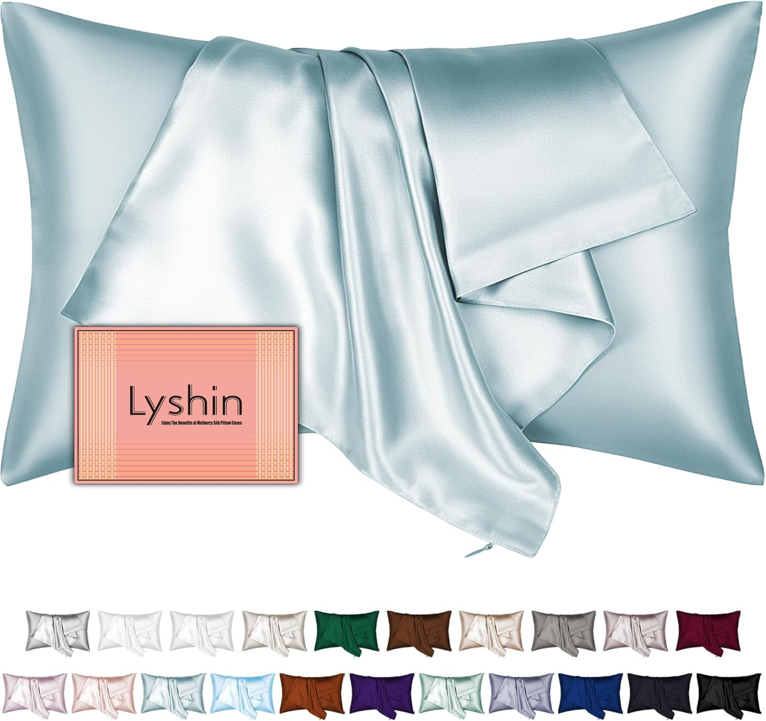 Mulberry Silk Pillow Cases Standard Size with Hidden Zipper, Ultra Smooth and So