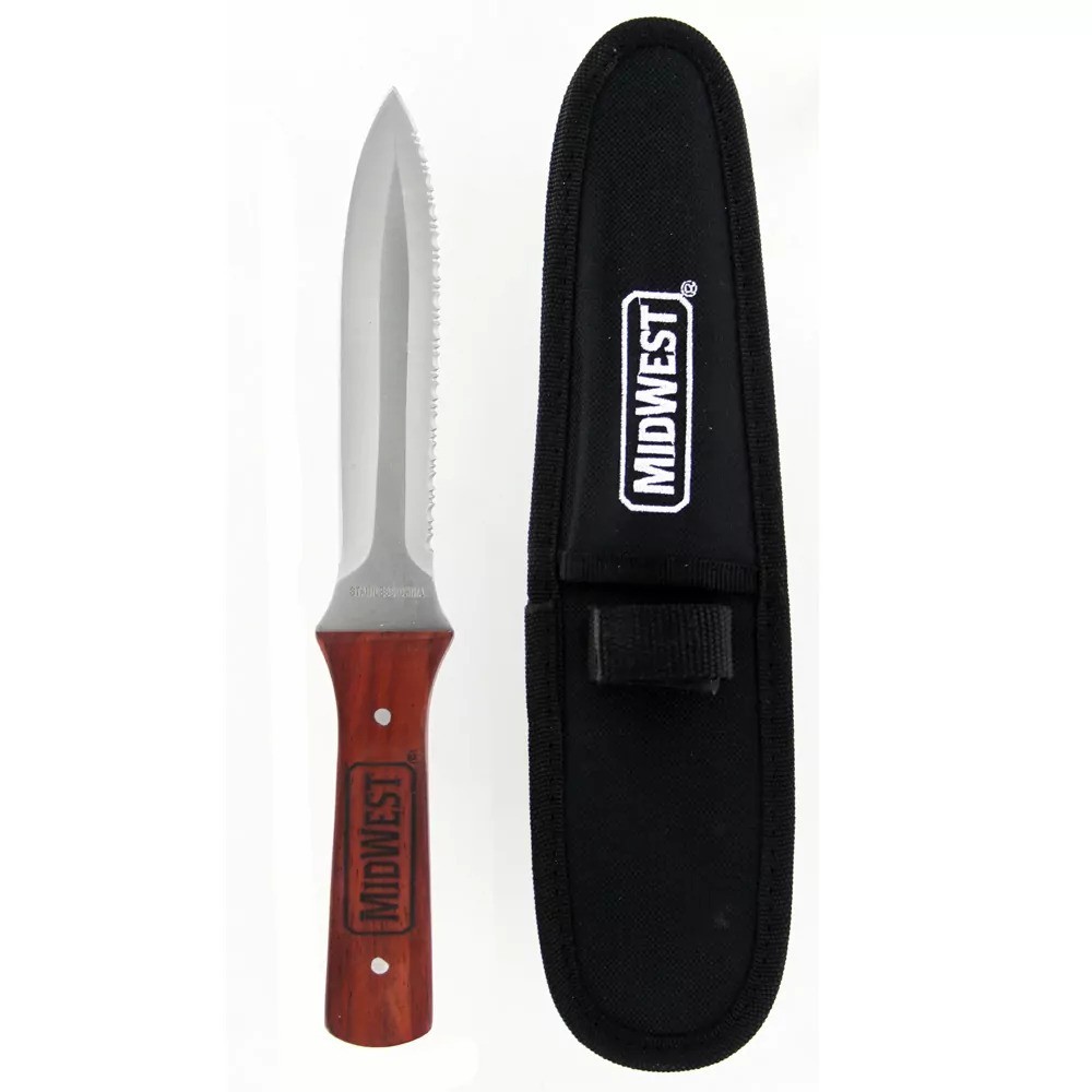 Midwest Flex Duct Knife, 5" Blade, w Wood Handle and Sheath MWT-FDK01