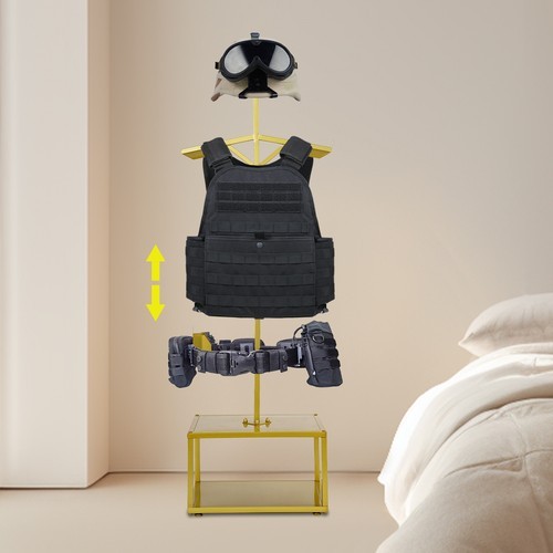 Gold Tactical Gear Stand Free Standing Vest Helmet Rack 165-180cm