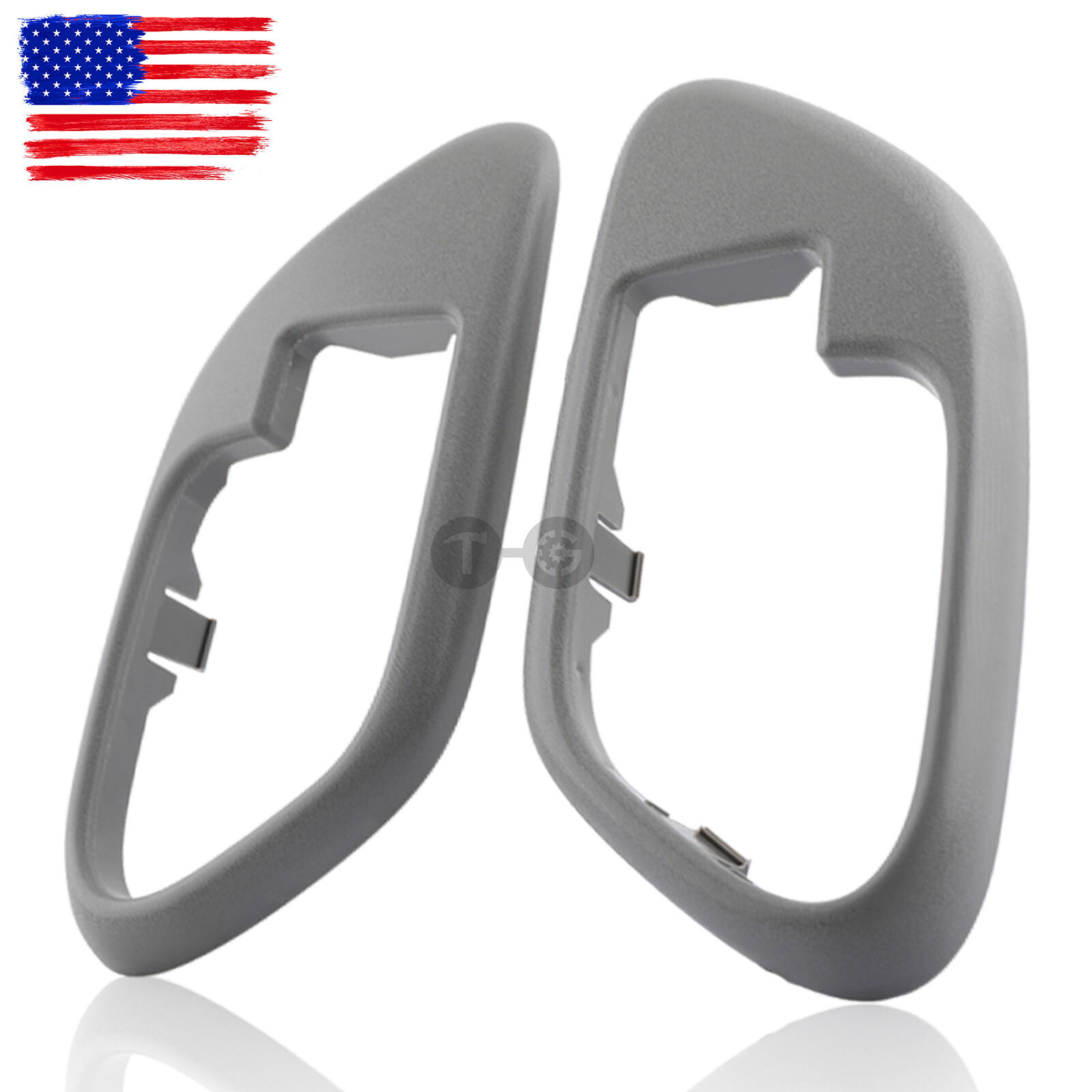 NEW Pair for 95-99 Chevy GMC Truck Inside Interior Door Handle Bezels Trim Gray