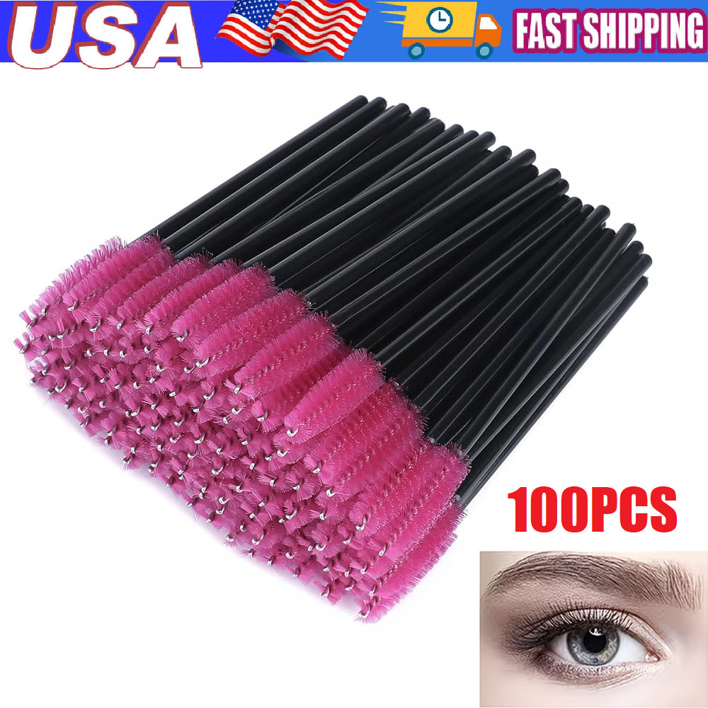 100x Disposable Eyelash Mascara Brushes Wand Applicator Eyebrow Brush Makeup Kit