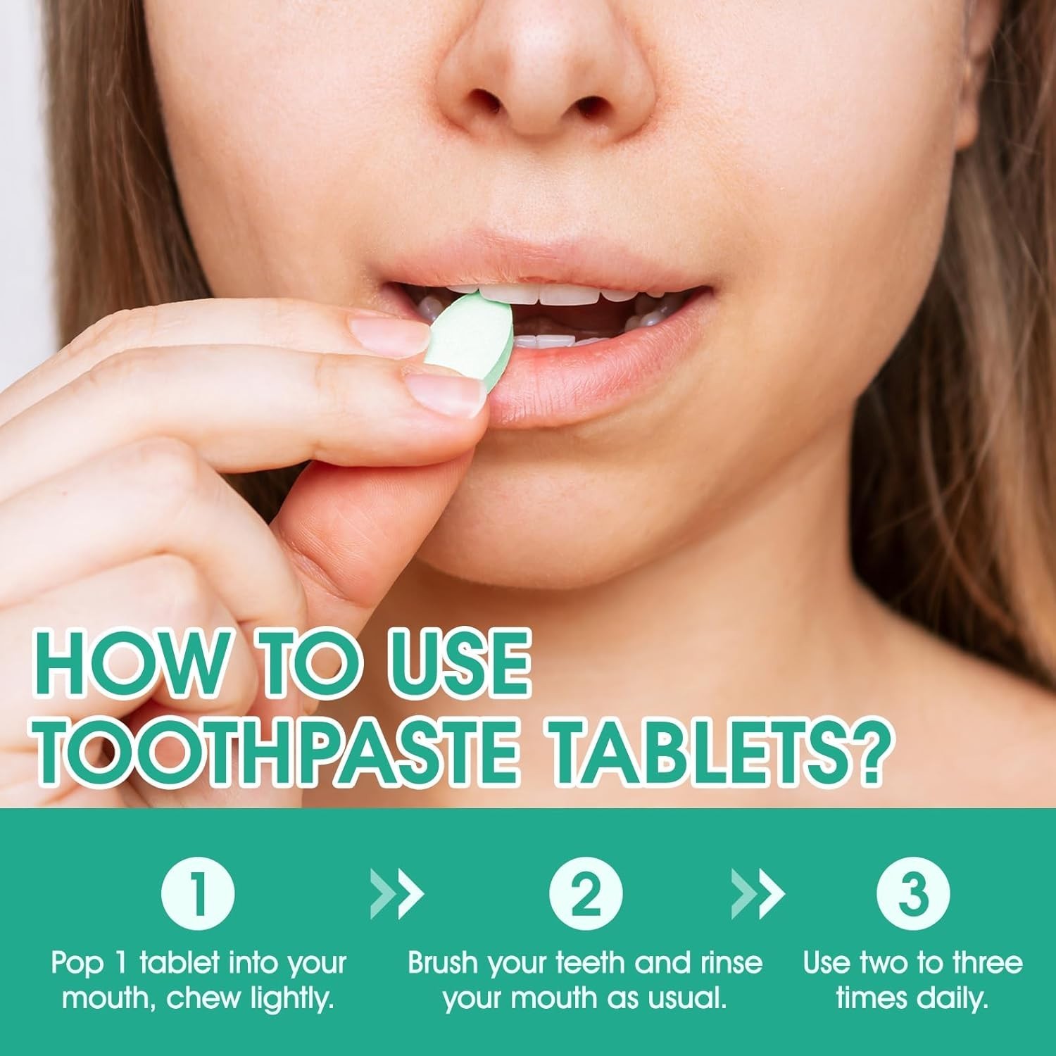150PCS Toothpaste Tablets,Flouride Free Tablets,Sensitive...