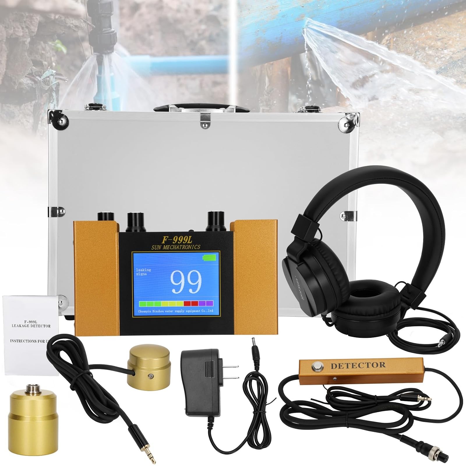 Underground Water Leak Detector Pipe Sensor Digital Display