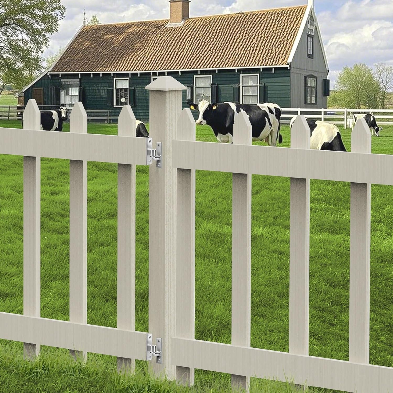 Easy Install Heavy Duty Wall Plate Gate Hinges - 2 Pack for Farm & Chain Link