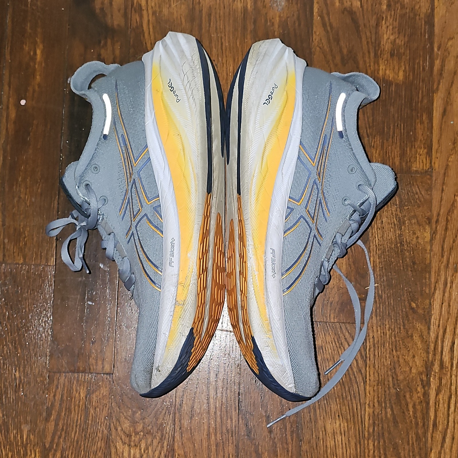 ASICS Gel Nimbus Men's Running Shoes Gray Yellow Blue Mesh US 9 EU 42.5 UK 8