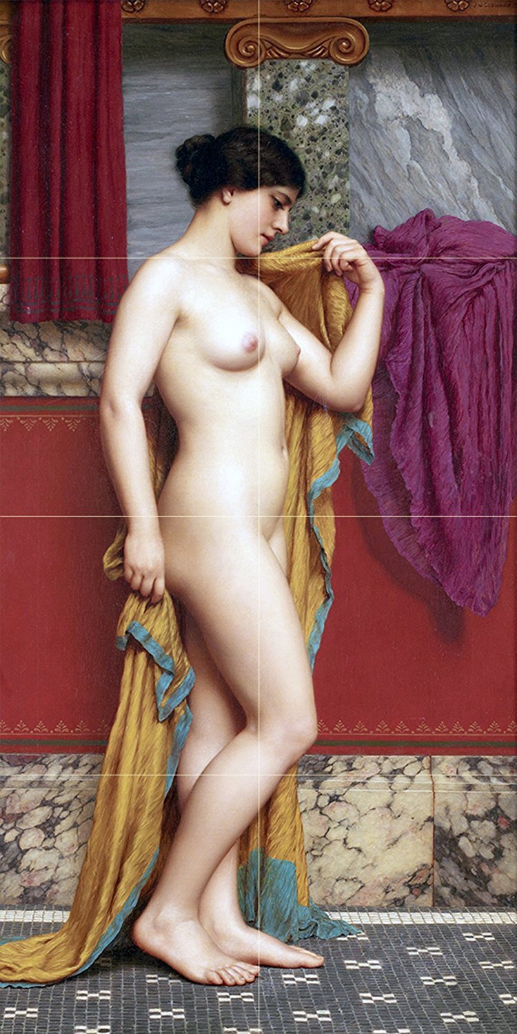 IN THE TEPIDARIUM J. GODWARD girl woman Tile Mural Backsplash Art Marble Ceramic