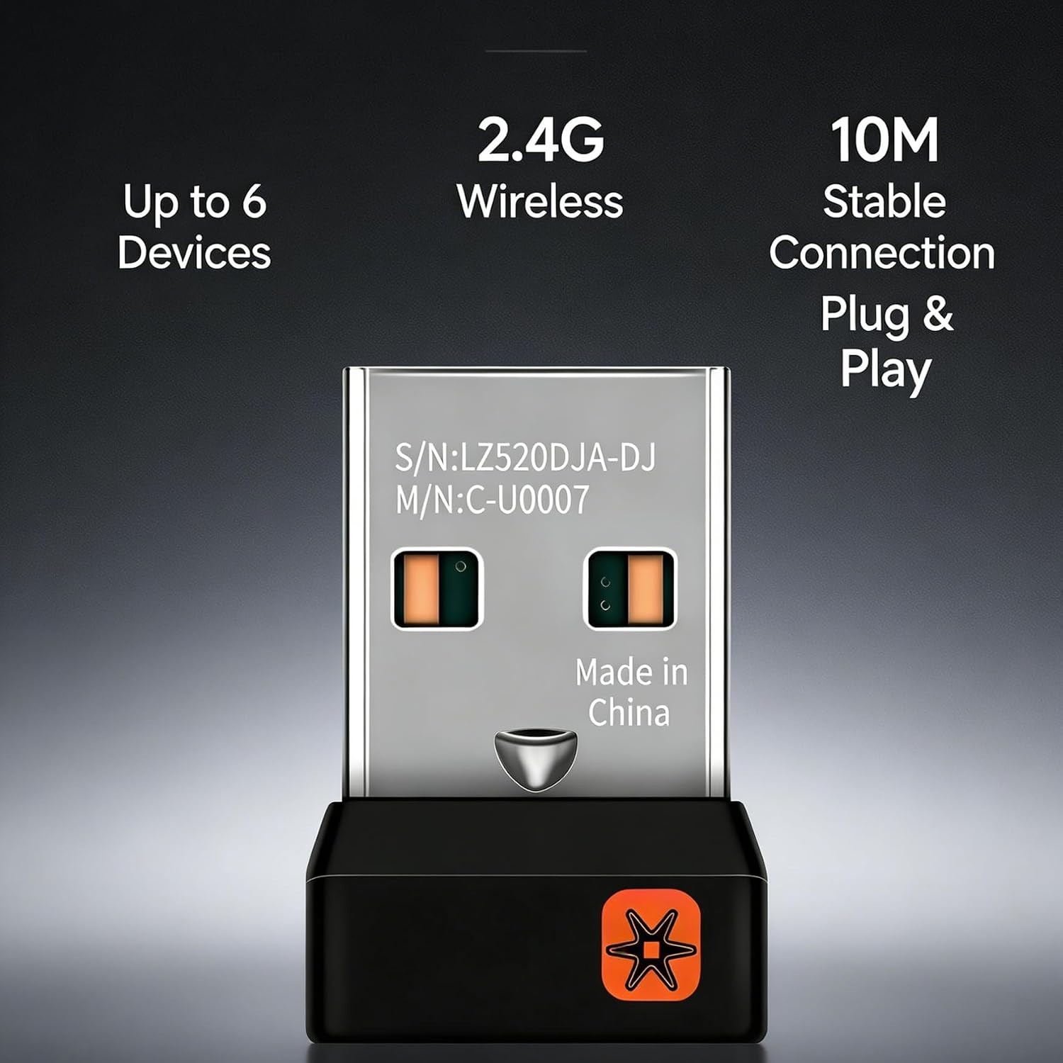 Compact Logitech Unifying Receiver - Works with Up to 6 Peripherals, Easy Setup