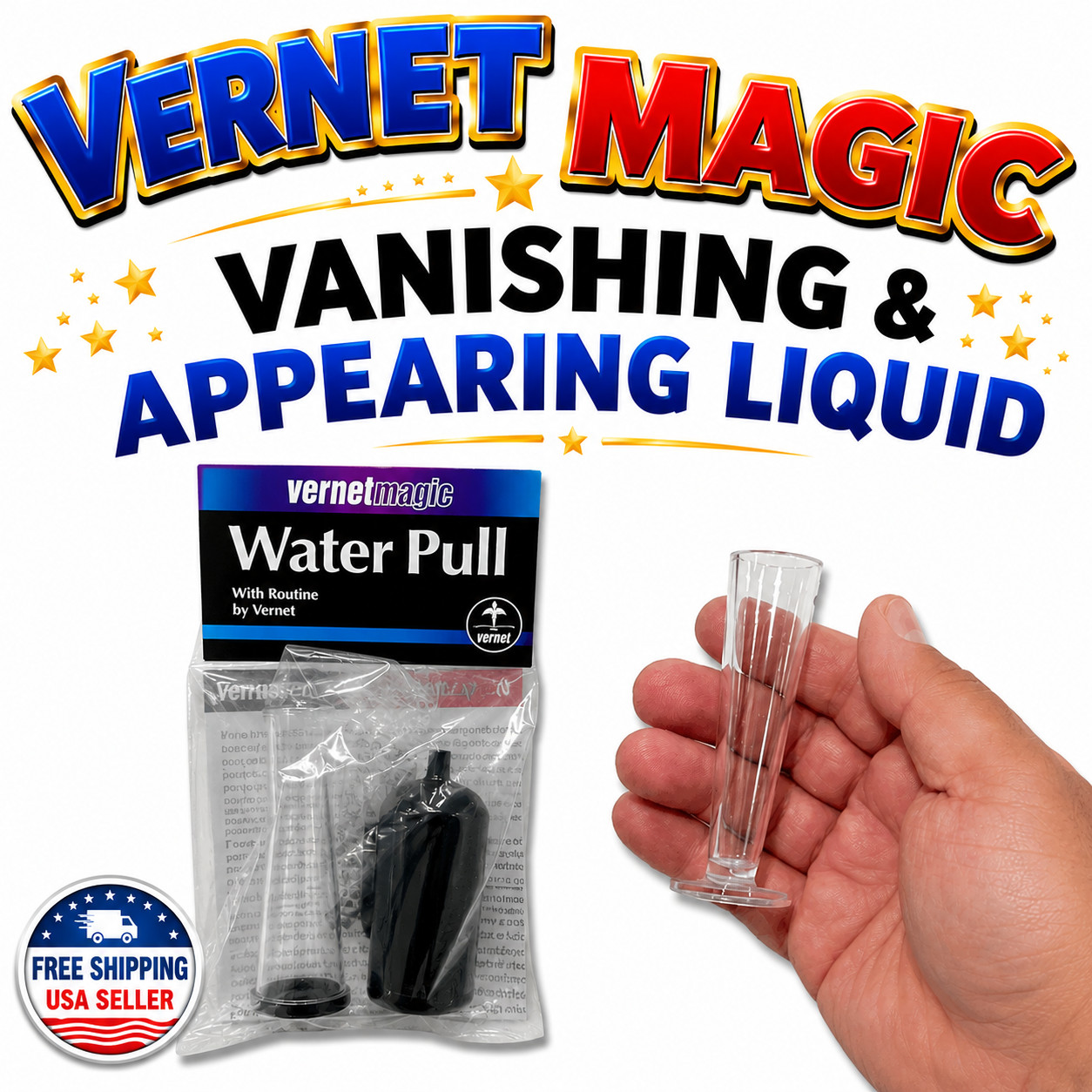 VERNET WATER PULL Magic Trick Vanishing Liquid Appearing Plastic Glass Gimmick