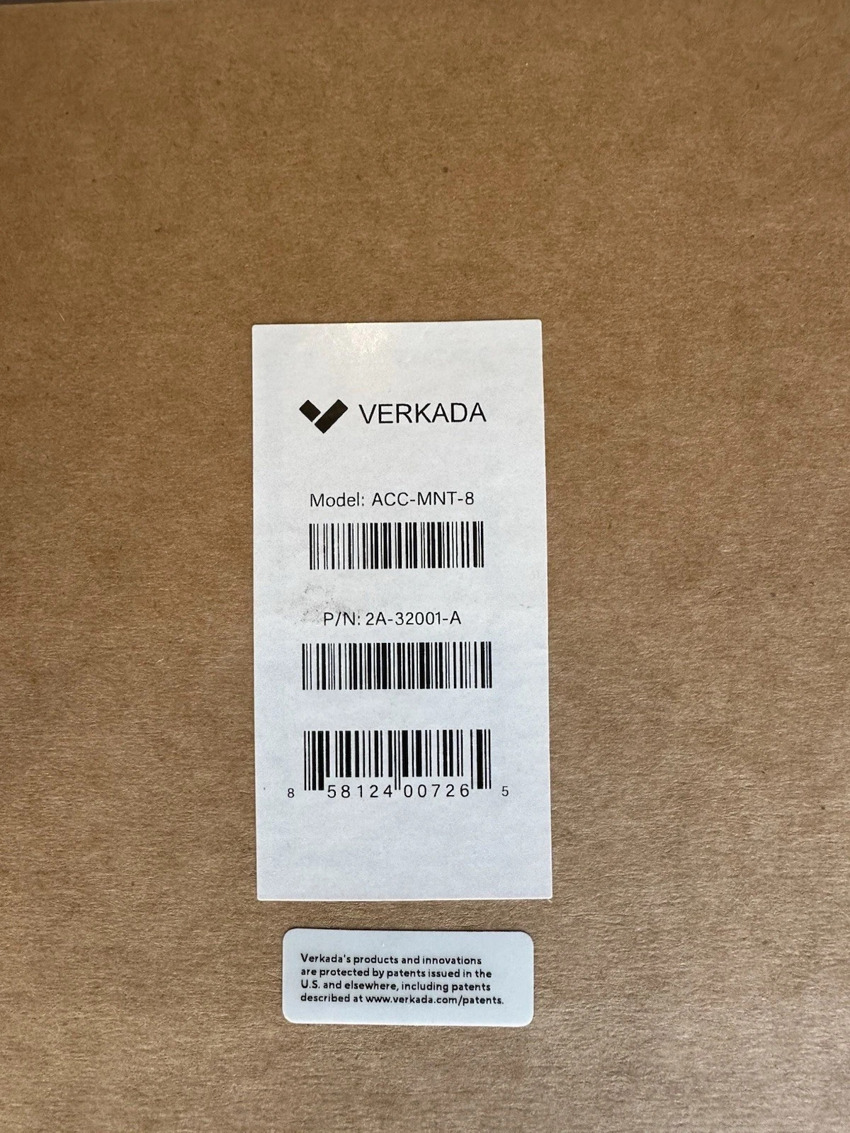 Verkada ACC-MNT-8 Camera Pendant Cap Mount Kit White