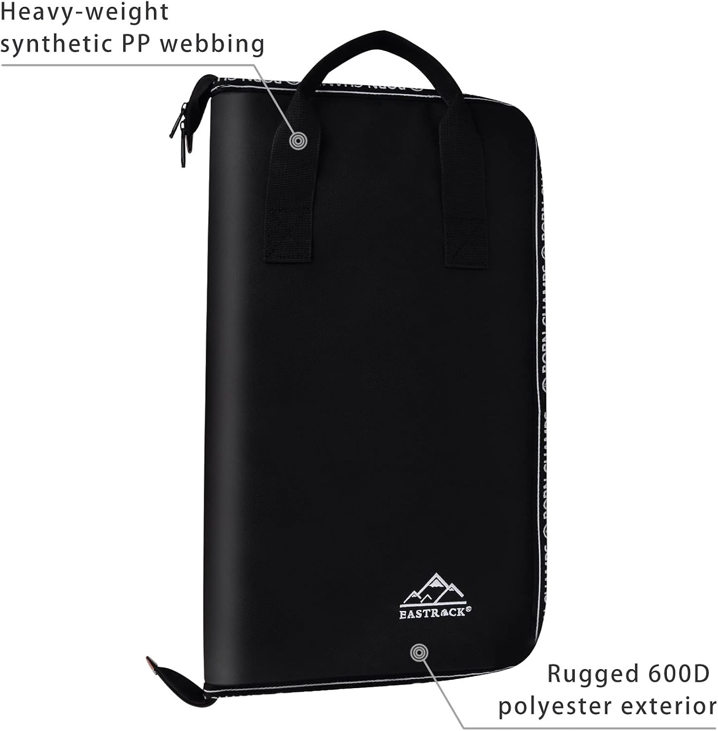 Drum Sticks Bag - Large Capacity Holder with Drum Key, Hook, Strap (Black)