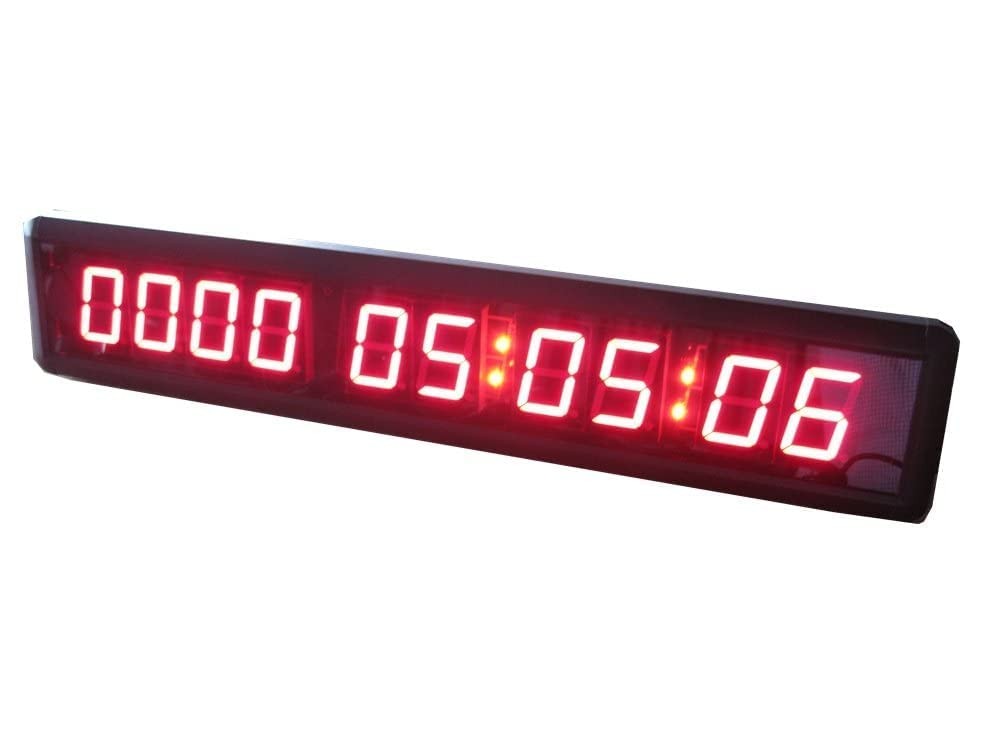 1.8-inch 10 Digits Red Color LED Timer Countdown/Up Wall Mounted Clock with D...
