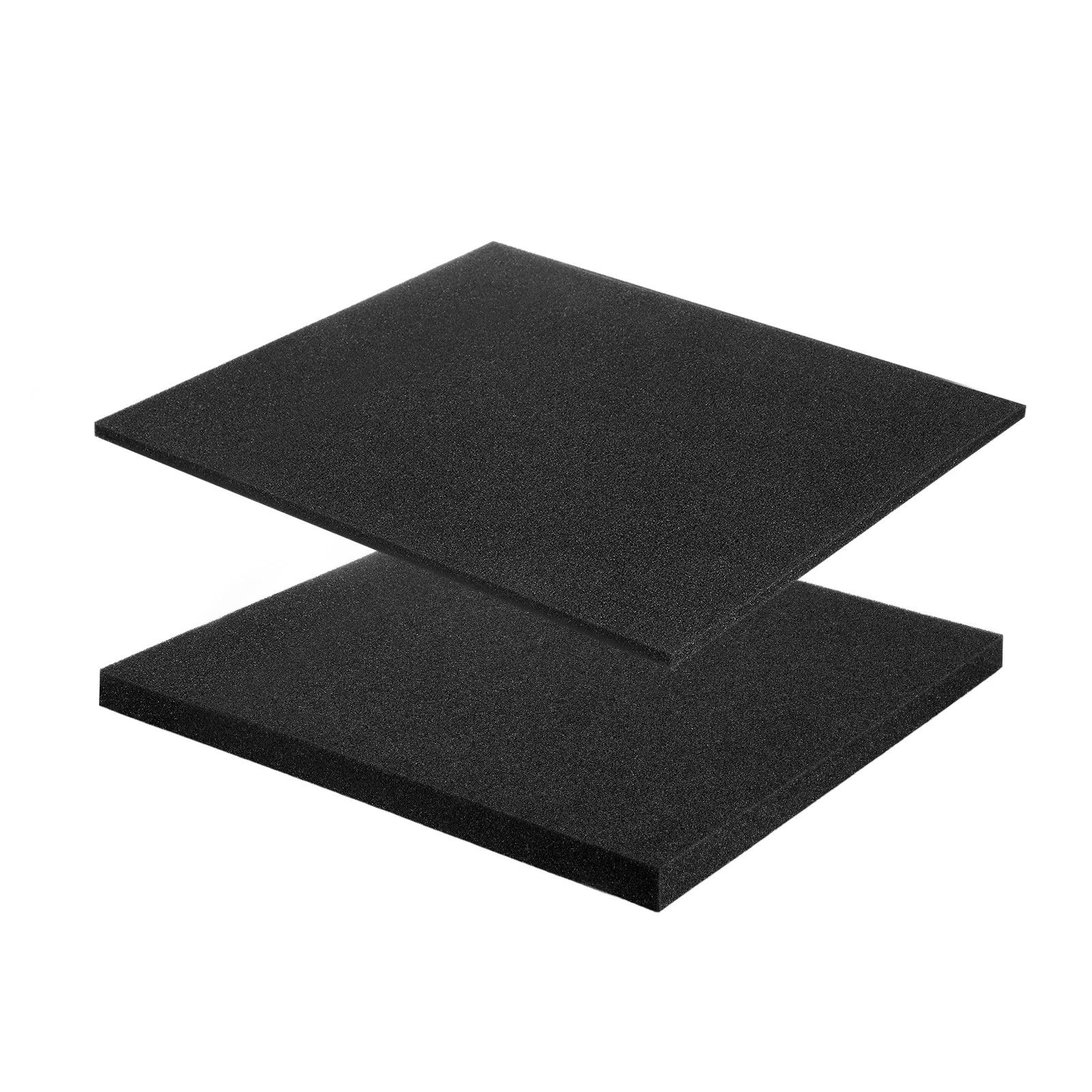12"Lx12"Wx1"T & 12"Lx12"Wx0.4"T Polyurethane Foam Inserts(Black, 2pcs)