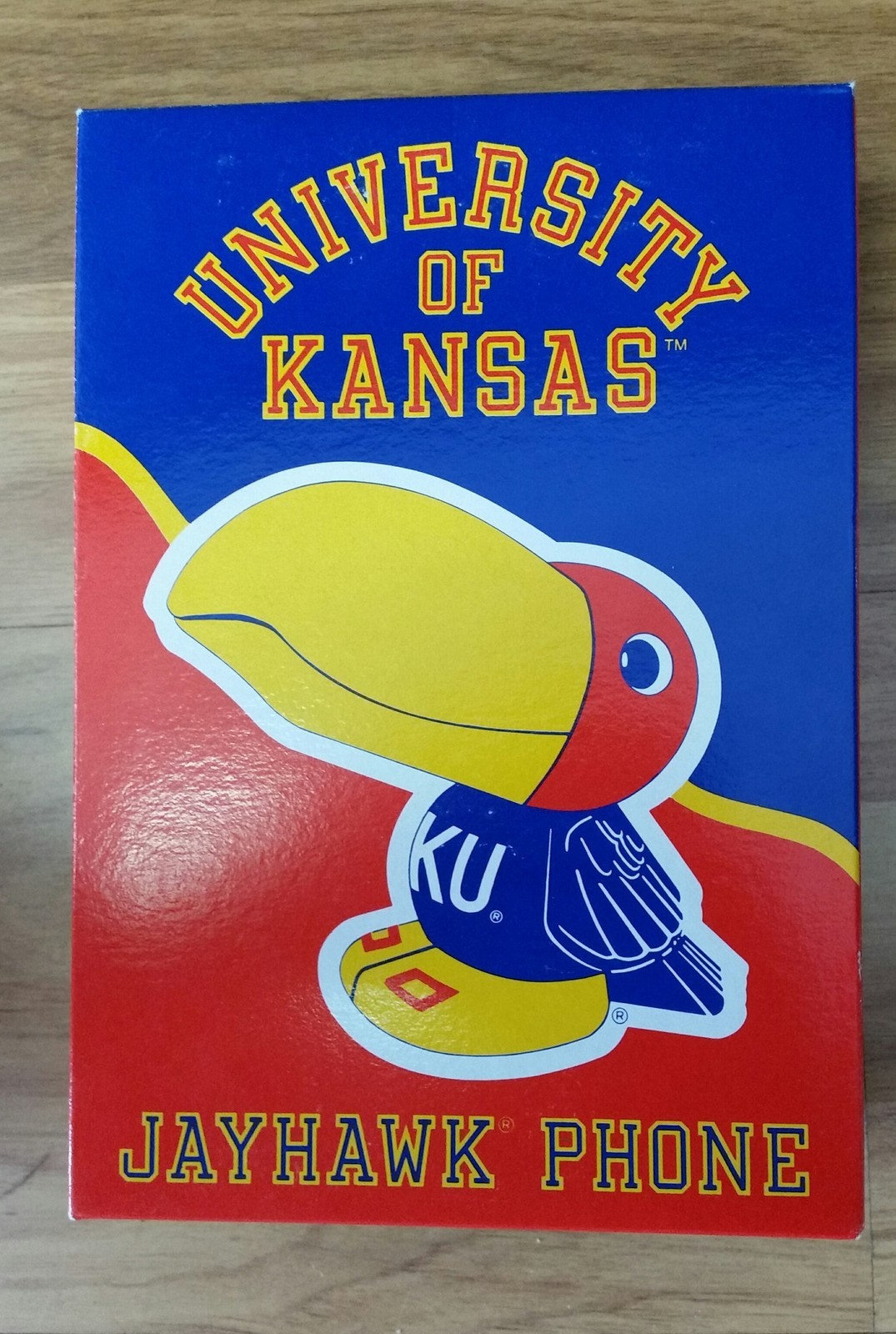 University of Kansas - Jayhawk Push Button Phone Desk Top - Vintage KU In Box