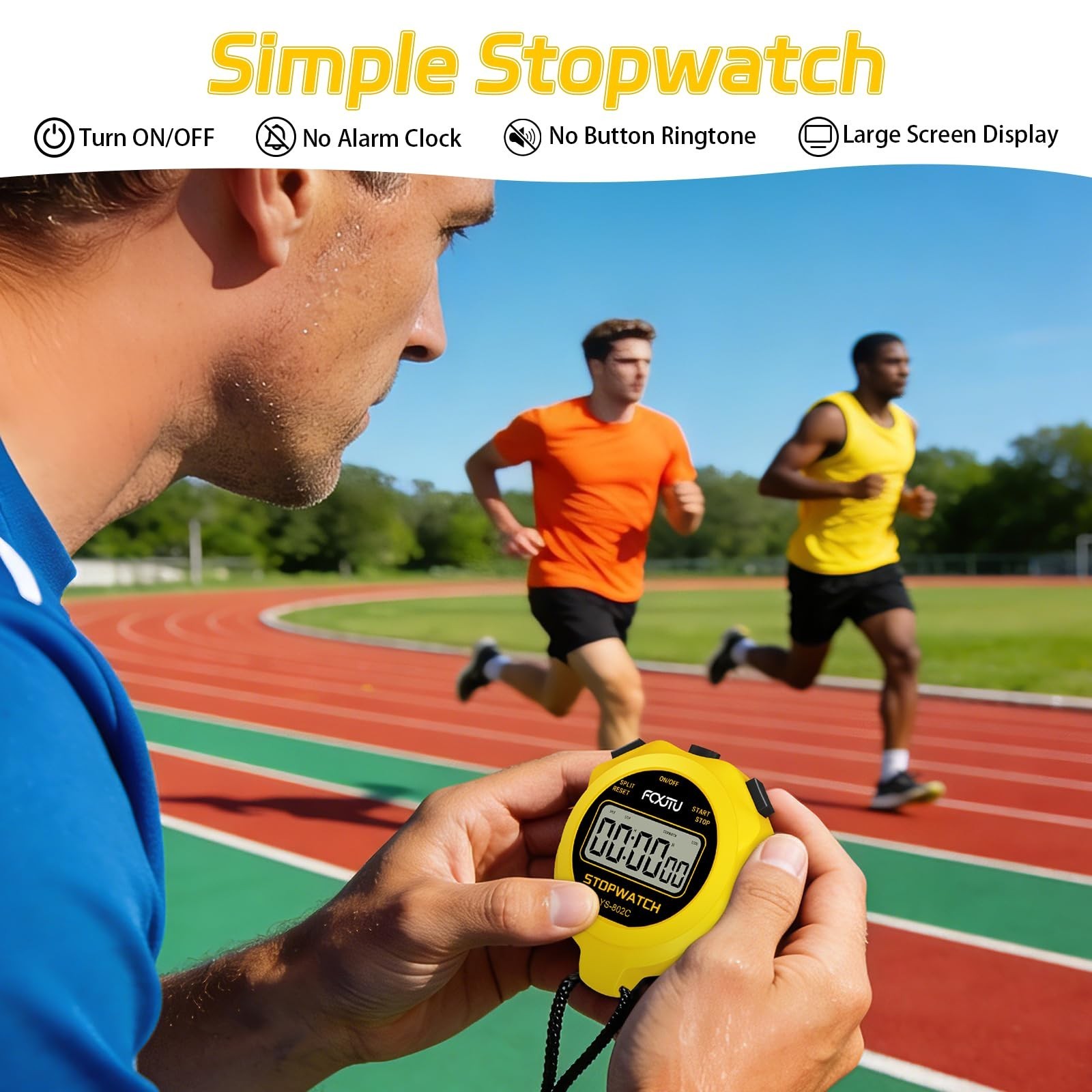 Digital Simple Basic Stopwatch Timer, Silent Stop Watch for Kids Coaches | On...