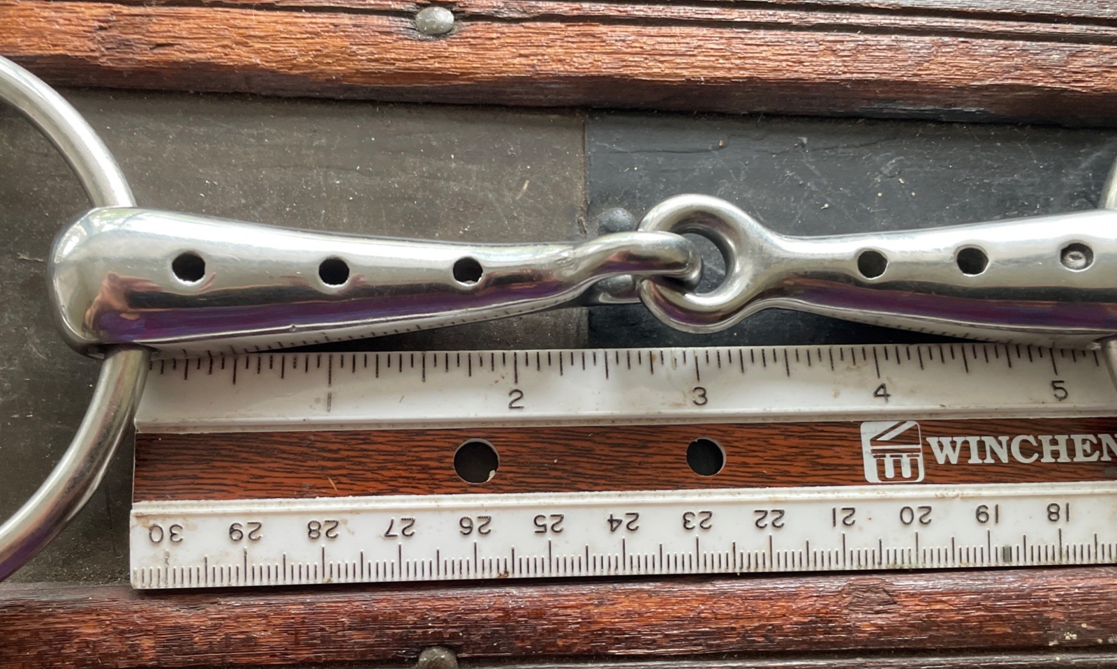 4 RING ELEVATOR BIT Hollow, Wet, Mouth, Snaffle, 5" jumping bit