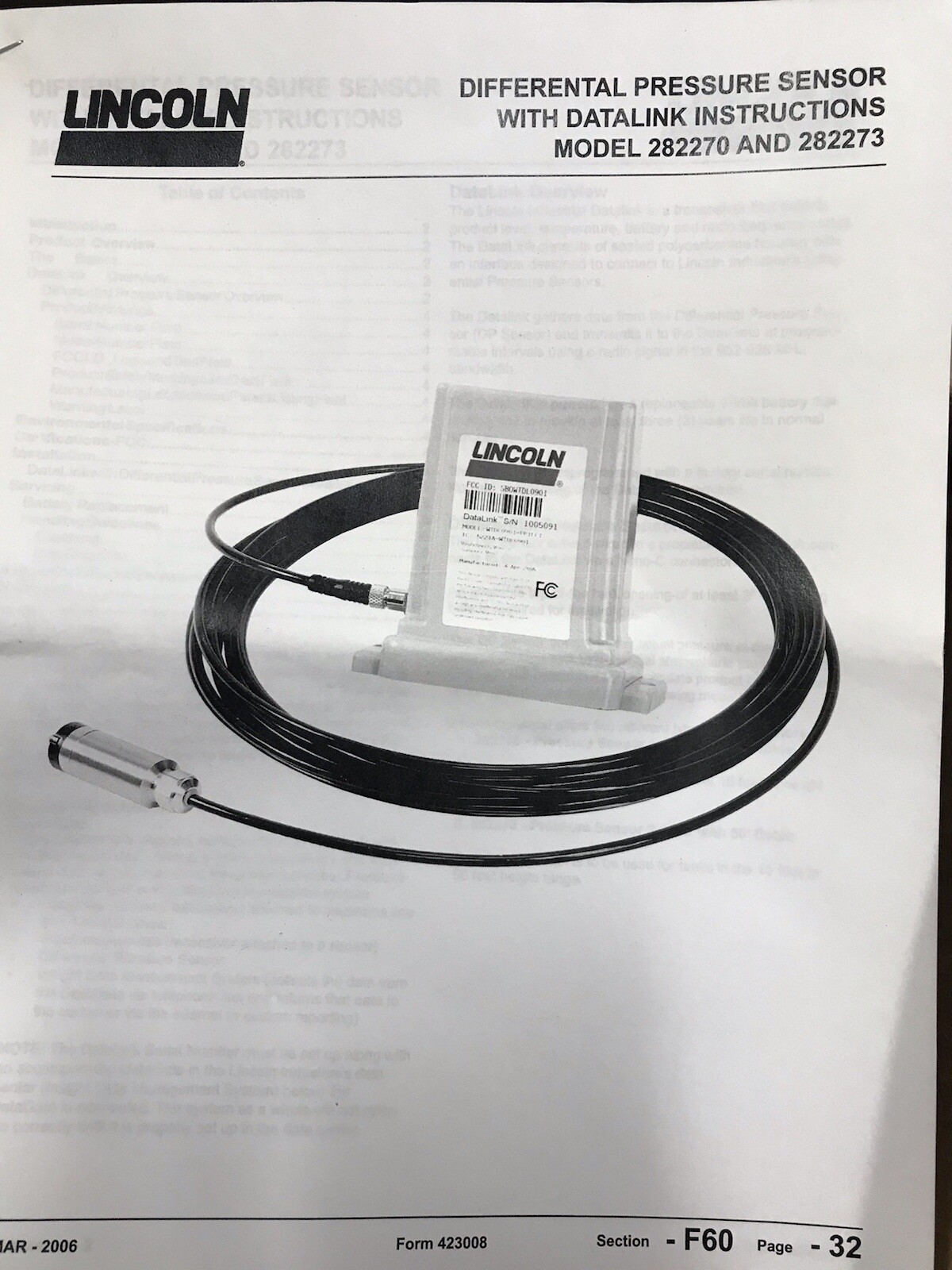 lincoln differental pressure sensor
